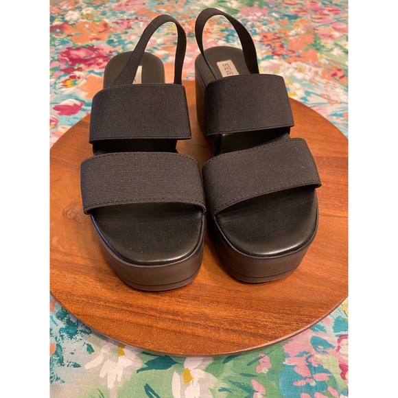 Steve Madden Ramzi Platform Strappy Sandals Black Made In Italy US 5.5 - Picture 5 of 12